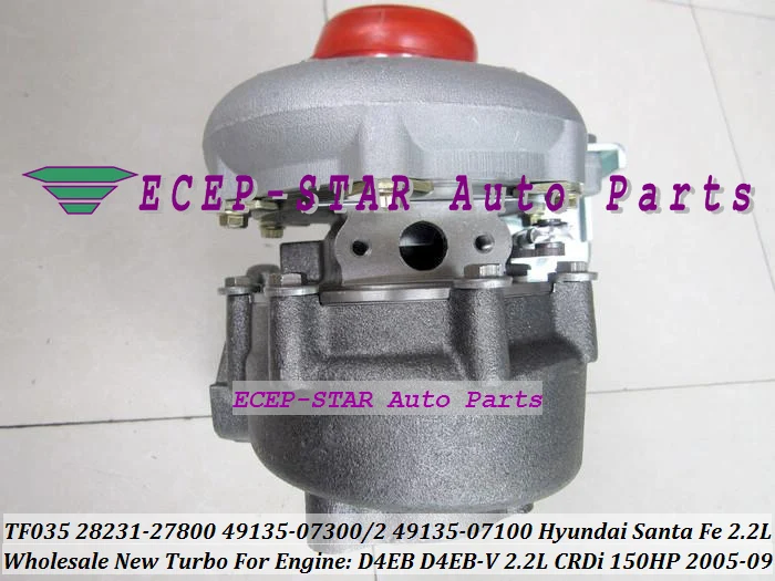 Турбокомпрессор TF035 28231 27800 49135 07302 07300 07100 для HYUNDAI Santa Fe 05 09 D4EB V 2823127800 л|turbocharger