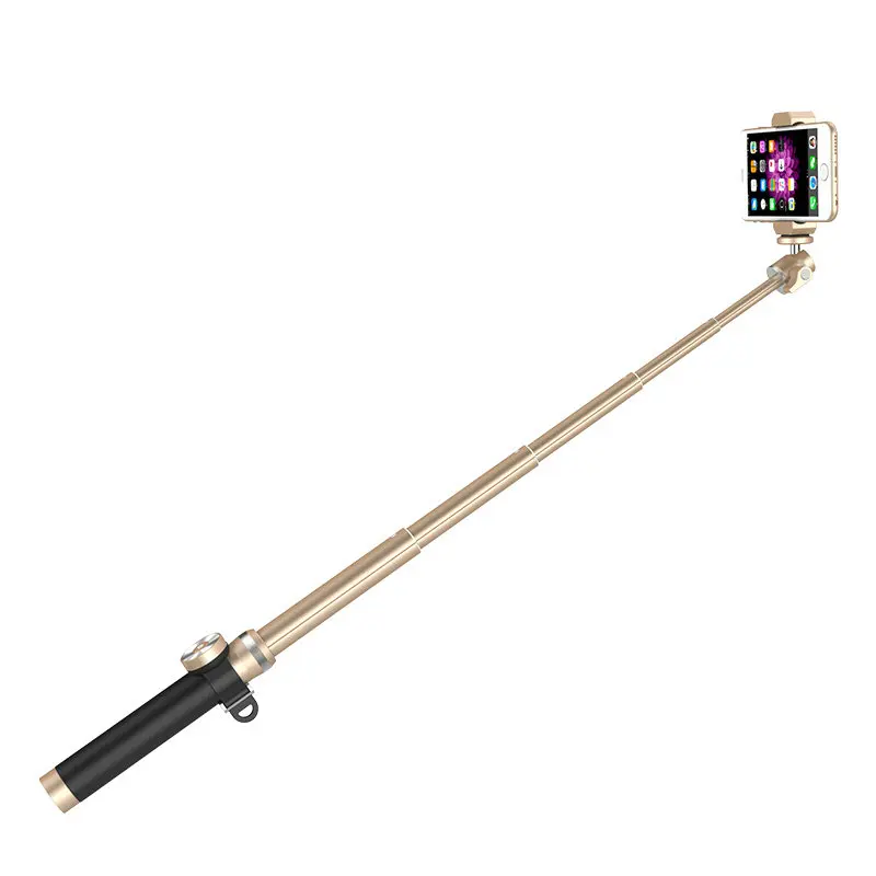 Роскошный Bluetooth монопод селфи палка ручной Матовый металлический штатив