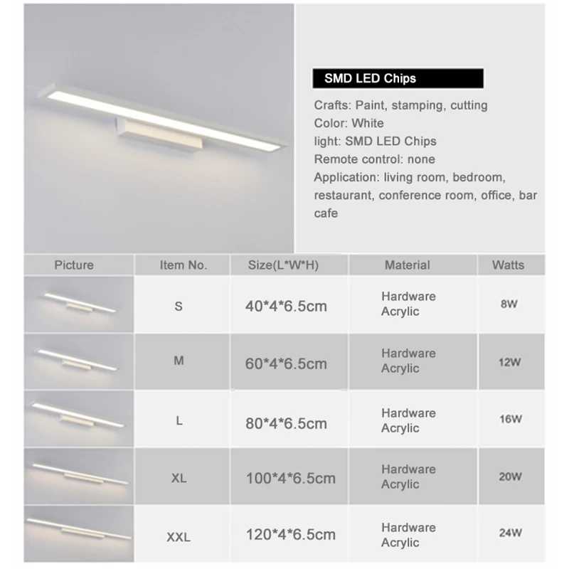 Современные противотуманные светодиодсветодиодный лампы для зеркал туалетный