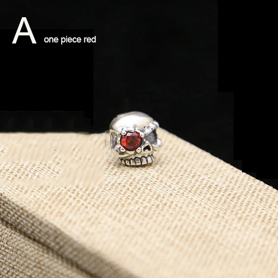 A red one piece Новые серьги-гвоздики, 925 пробы, серебряные серьги-гвоздики, Винтажные Ювелирные изделия, тайское серебро для женщин и мужчин, индивидуальный череп GE4 - Окраска металла: A red one piece