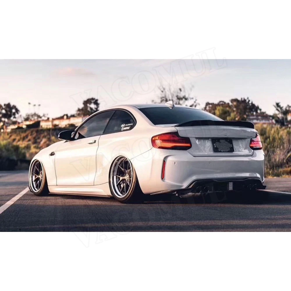 Car Carbon Fiber Rear Bumper Lip Diffuser With LED Light for BMW 2 Series F87 M2C Coupe Door 2016 2017 2018 Styling | Автомобили и