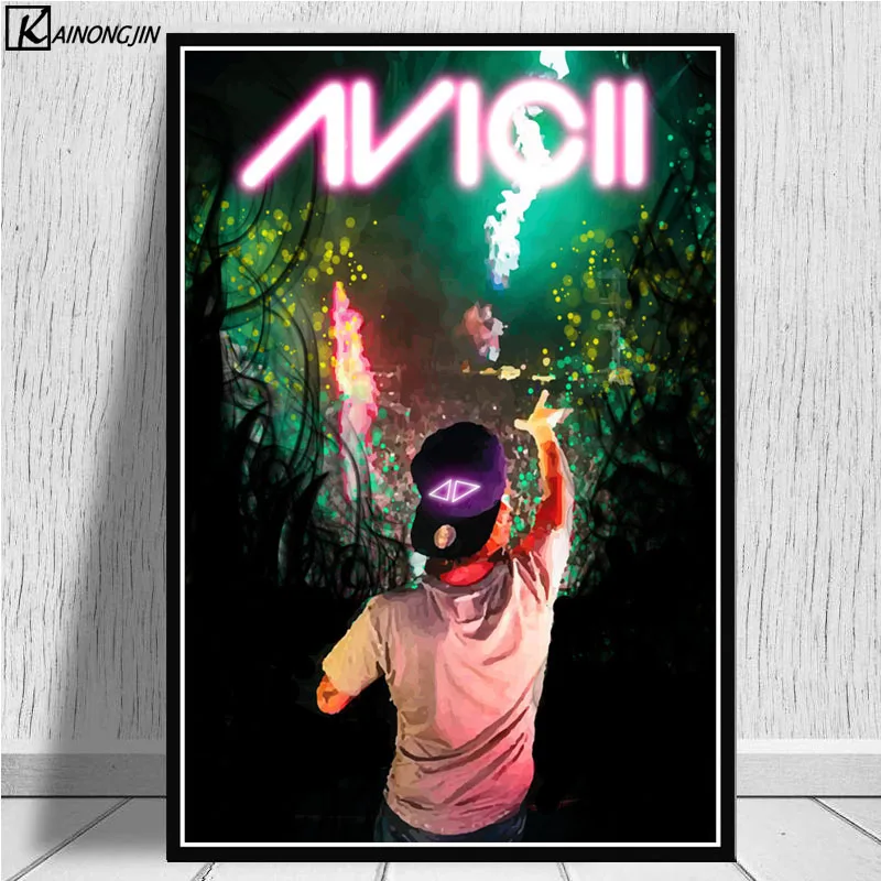003 Avicii плакат DJ МУЗЫКА певица звезда Легенда плакаты и принты Холст Живопись стены Искусство картина для гостиной домашний декор - Цвет: 003