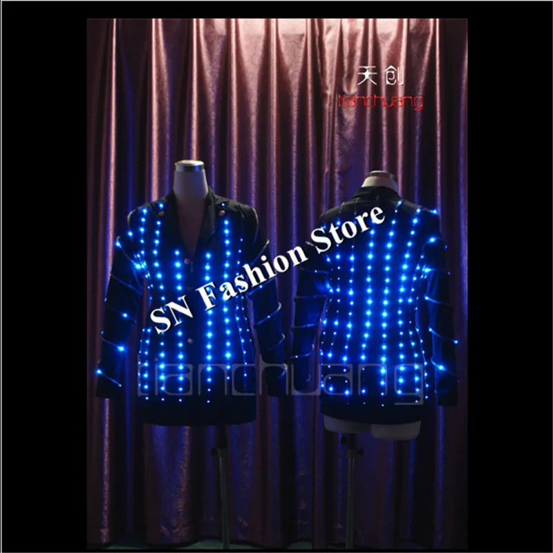 Светодиодная светящаяся мужская куртка для бальных танцев TC 101|costume led|party ledled party |