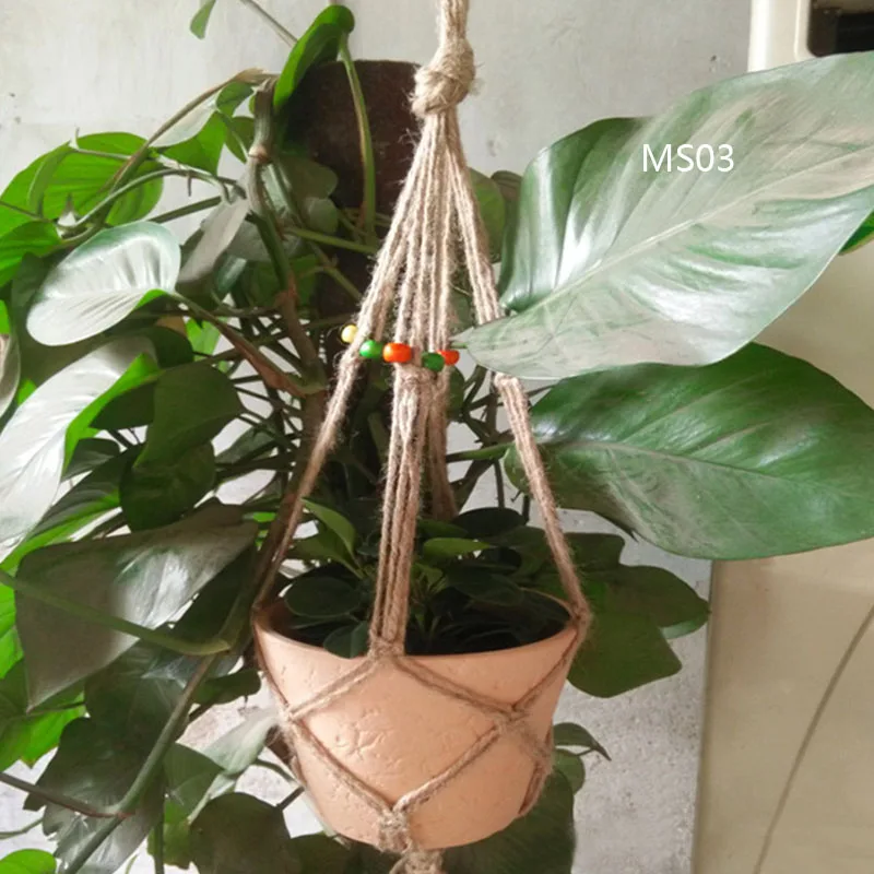 Распродажа держатель горшка висячая корзина плетеная веревка макраме для