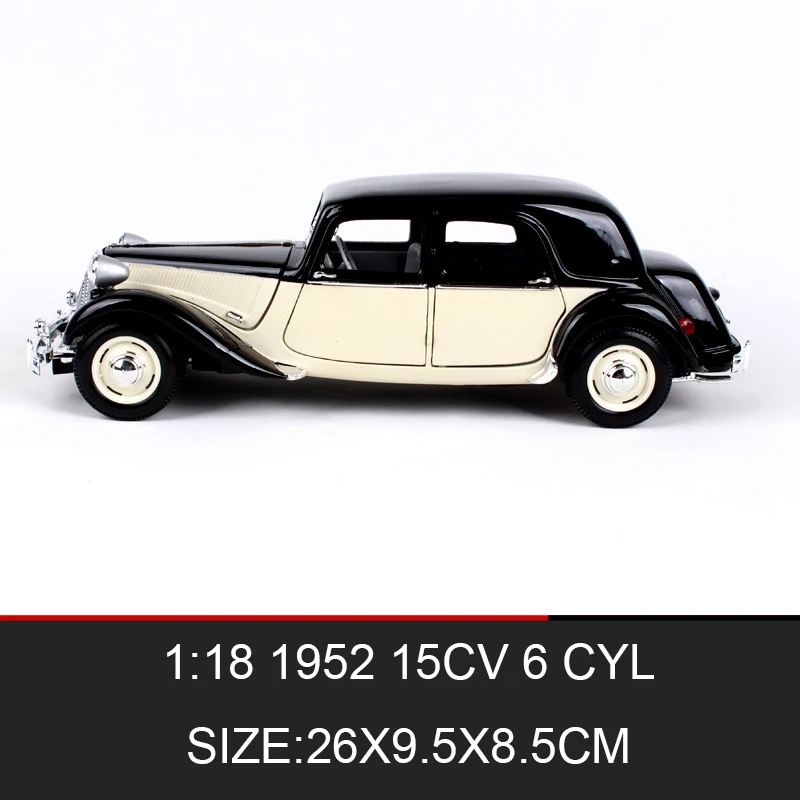 Автомобиль Maisto 1:18 литая Франция де Голль 15CV 6 Cyl (1952) металлический автомобиль из