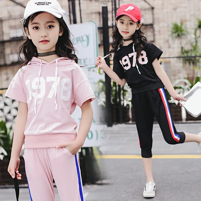 Children's suit 2018 summer new Korean version two girls seven children's pants leisure sports s | Детская одежда и обувь