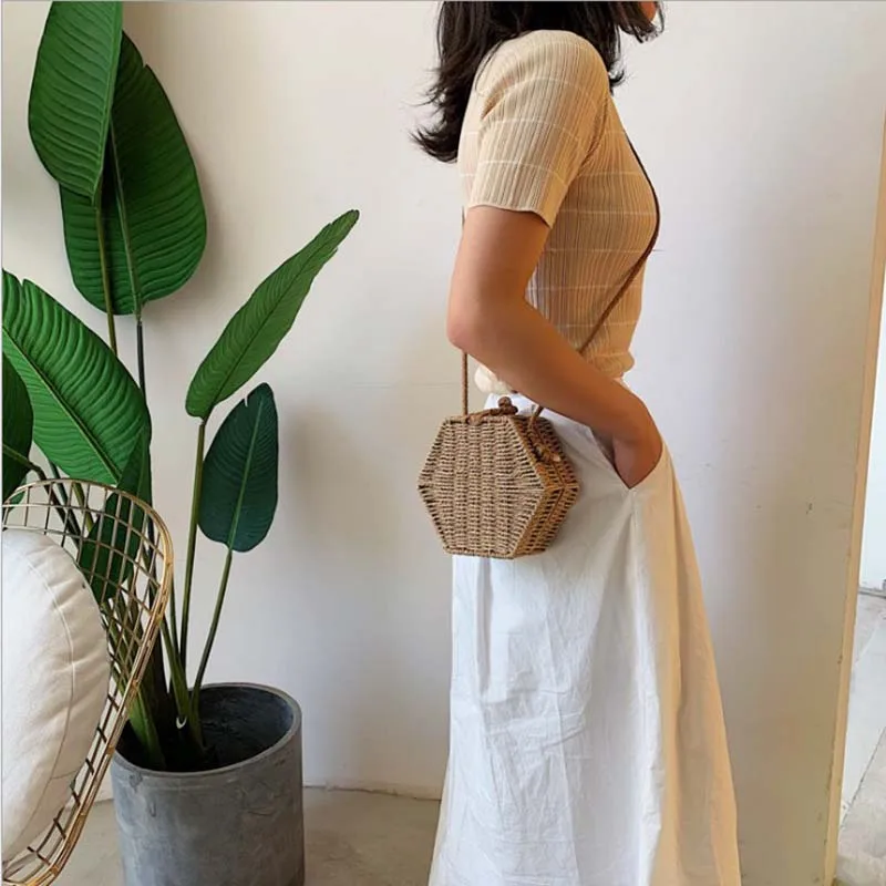 Женская сумочка роскошная сумка из ротанга натуральная кожа ручная работа