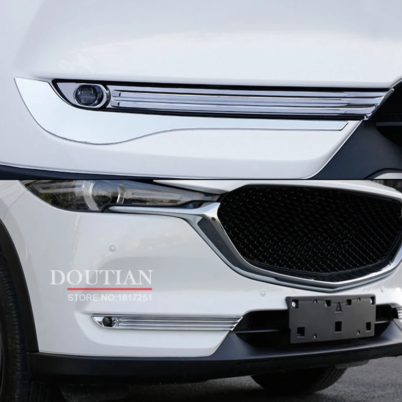 

High Quality ABS Chrome front fog light Lamp Cover For Mazda CX-5 CX5 2018 Car Accessories 2pcs