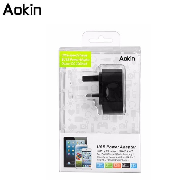 Адаптер зарядного устройства Aokin 2 USB 5 в 3 1 А быстрое зарядное устройство для