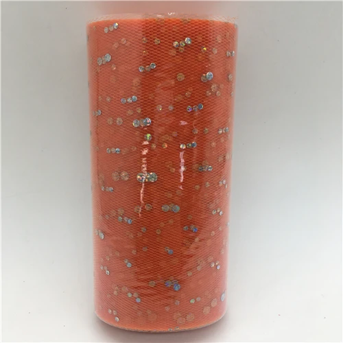25 yards Orange 10/25 ярдов 15 см Блестящие Блестки тюль рулон 9,2/22 м Катушка пачка Свадебная отделка органзы лазер DIY ремесло день рождения поставки - Цвет: 25 yards Orange