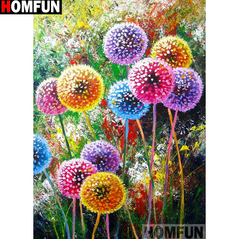 

HOMFUN Full Square/Round Drill 5D DIY Diamond Painting "Colored dandelion" Embroidery Cross Stitch 5D Home Decor Gift A13999