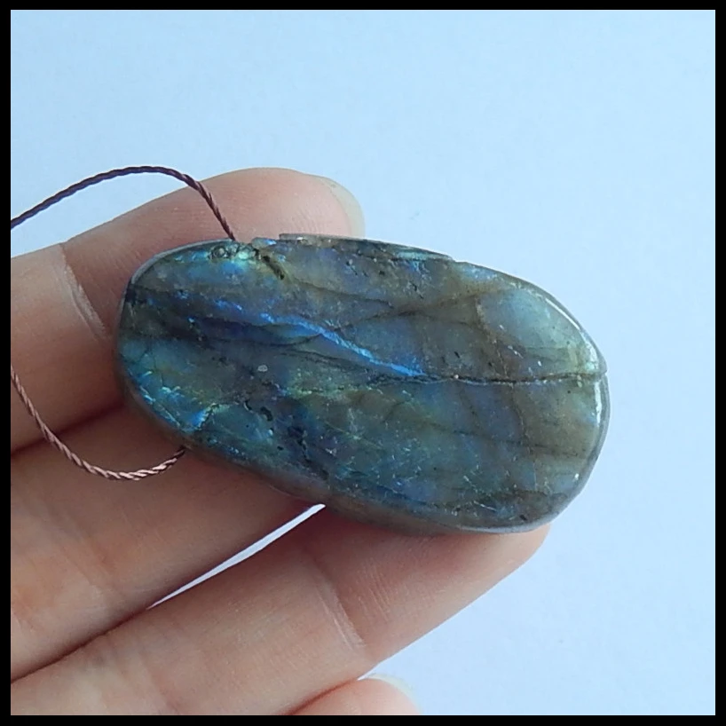 

Wholesale Carved flower and betterfly Labradorite,Gemstone pendant bead,42x22x9mm,14.8g