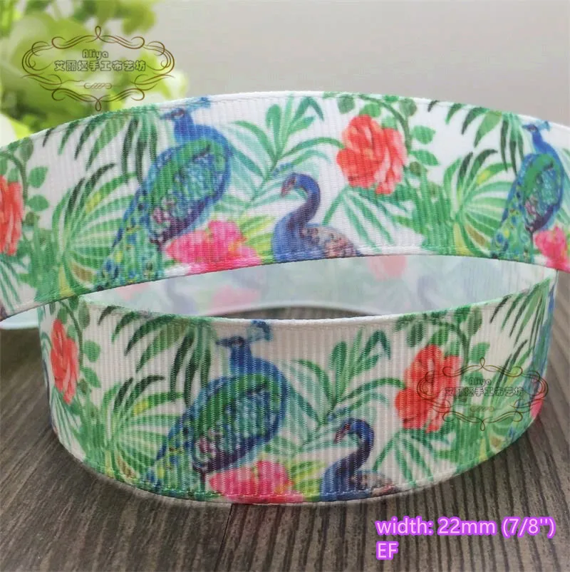 12 стилей на выбор 10 ярдов корсажные ленты с принтом кота павлина кролика животных