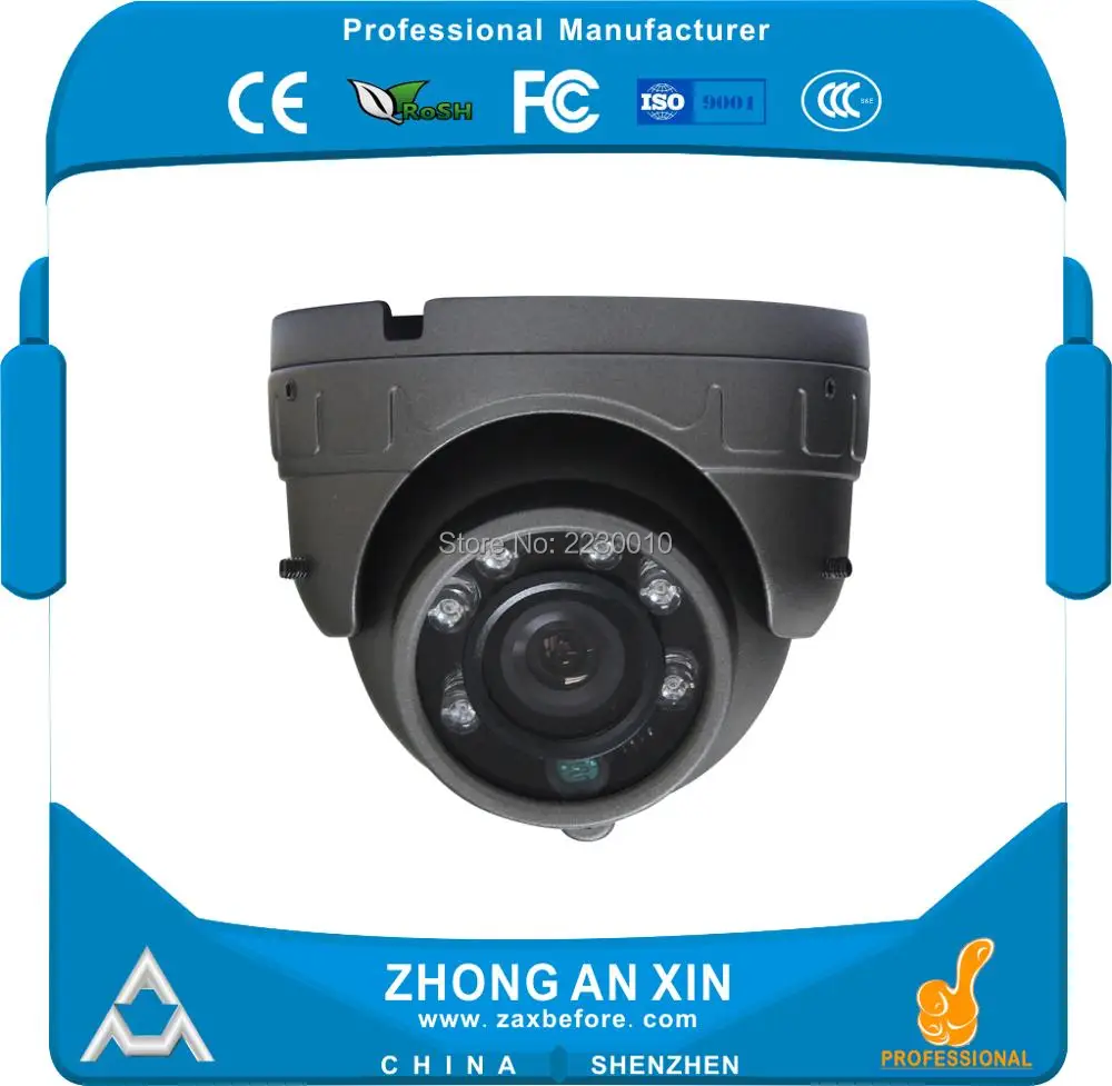 ZhongAnXin AHD 1080P 2.0MP ИК Ночное видение аудио металлический купол Автомобильная камера