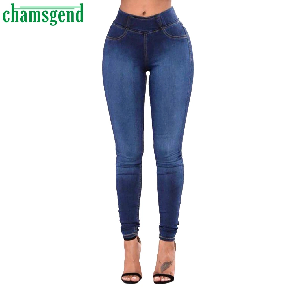 CHAMSGEND новые модные женские тонкие однотонные длинные джинсы сексуальные джинсы-скинни Трусы Брюки женские повседневные джинсовые брюки O2335