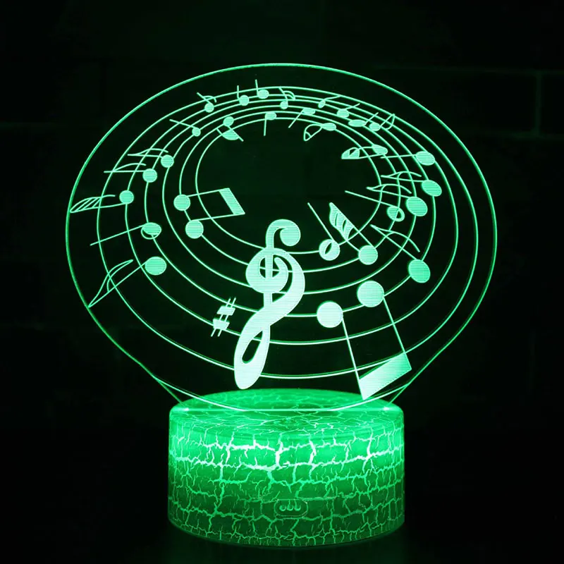 Музыкальная тема для персонала 3D лампа светодиодный светильник 7 цветов