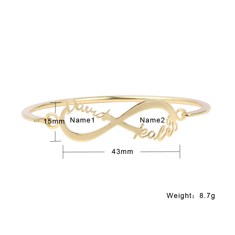 DUOYING модный жесткий браслет Бесконечность пользовательское имя для Amazon розовое