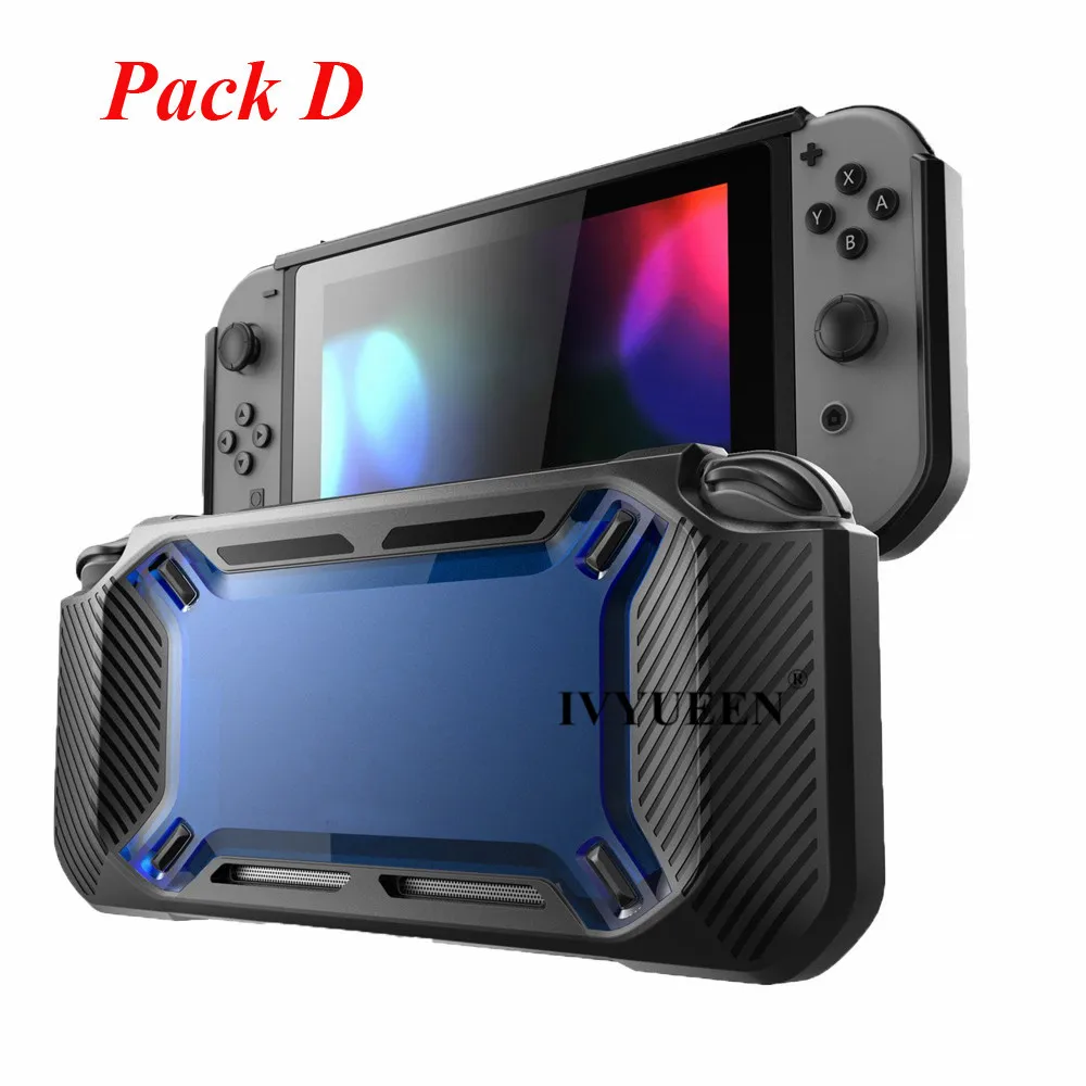IVYUEEN для rend Switch NS NX консоль сверхмощный тонкий прорезиненный Жесткий чехол с захватом для большого пальца пленка для экрана из закаленного стекла