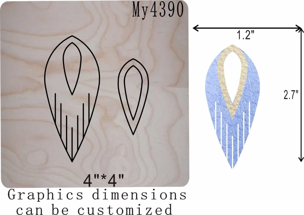 

Lady's Earrings-2 die cutting & Wooden dies fit --// Scrabooking