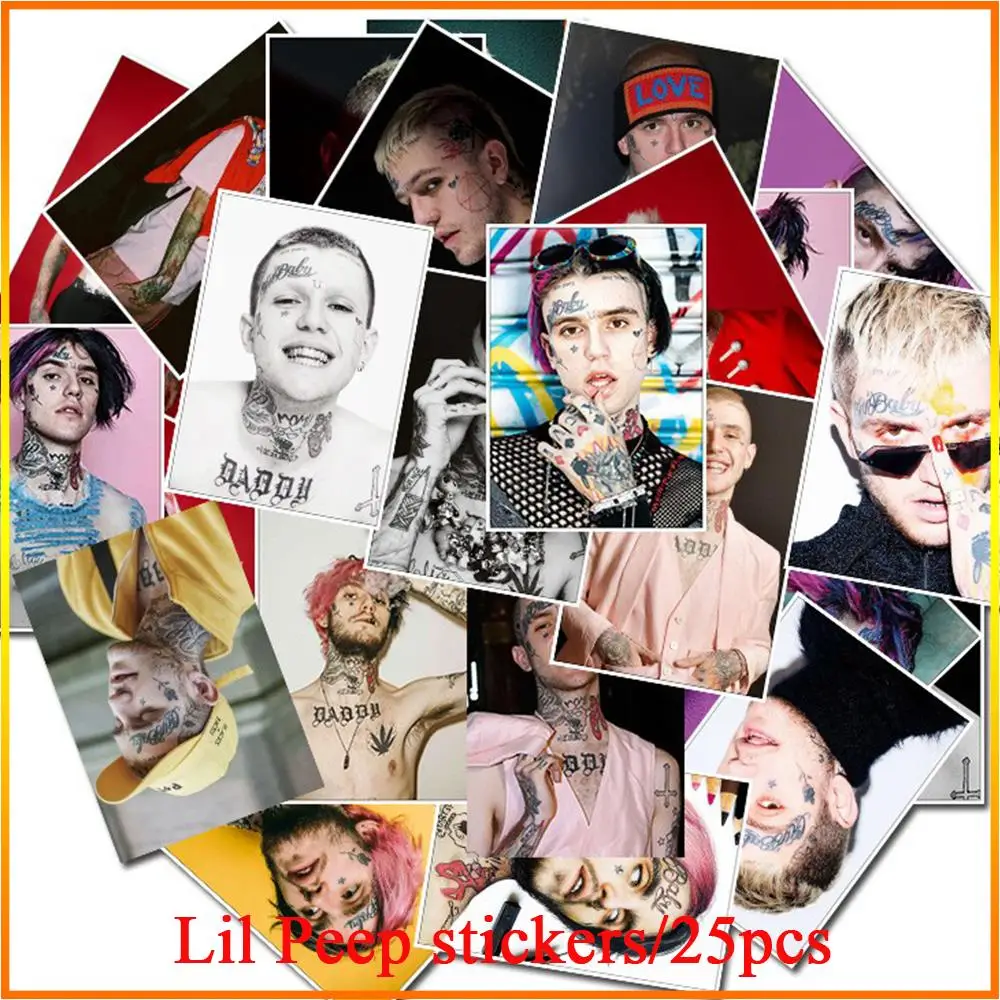 25 шт. смешанные стикеры Lil Peep poster граффити рок музыка s/Переводные картинки для ноутбука багаж скейтборд водонепроницаемый DIY игрушка наклейка