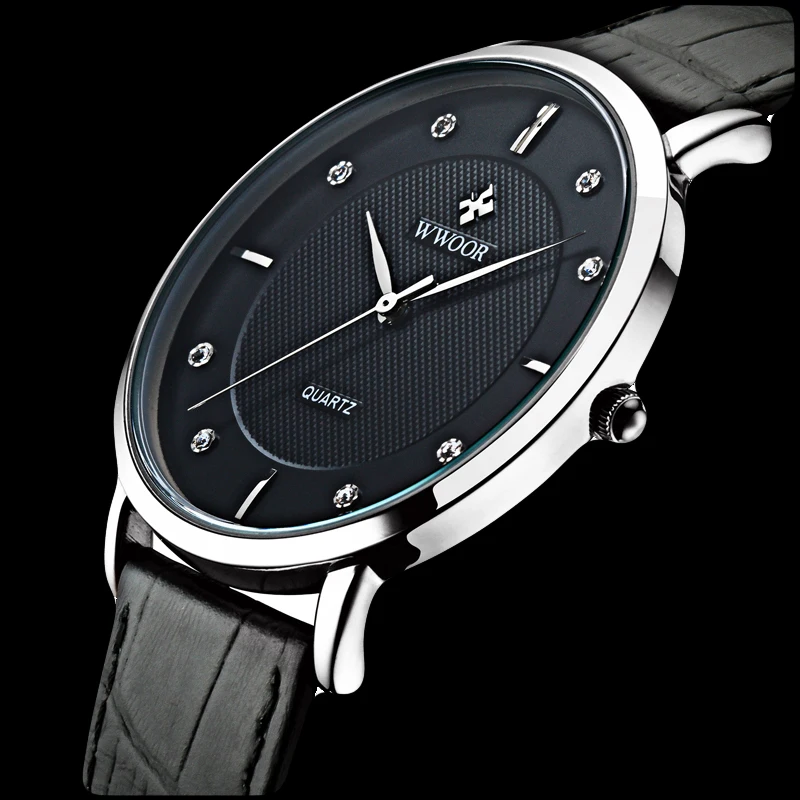 2016 роскошные Брендовые мужские часы ультра тонкие из натуральной кожи кварцевые