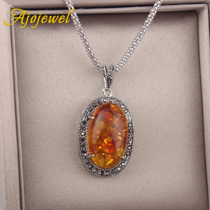 Ajojewel, модный искусственный камень, набор украшений для женщин, Conjuntos De Joyeria, винтажный женский набор, ожерелье, серьги