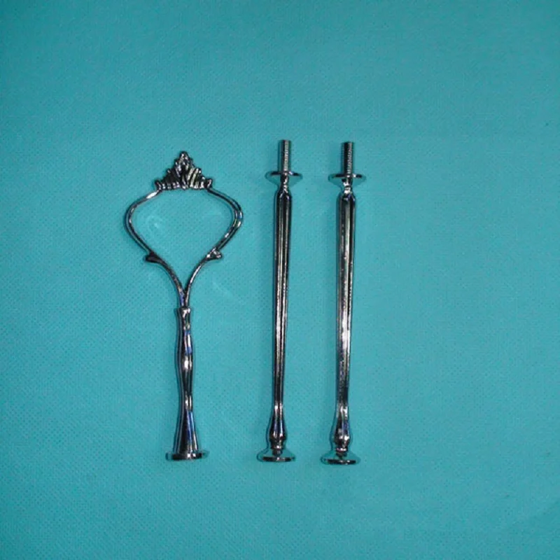 Золото/серебро 3 или 2 уровня Торт плиты Корона стоять ручка установки стержня