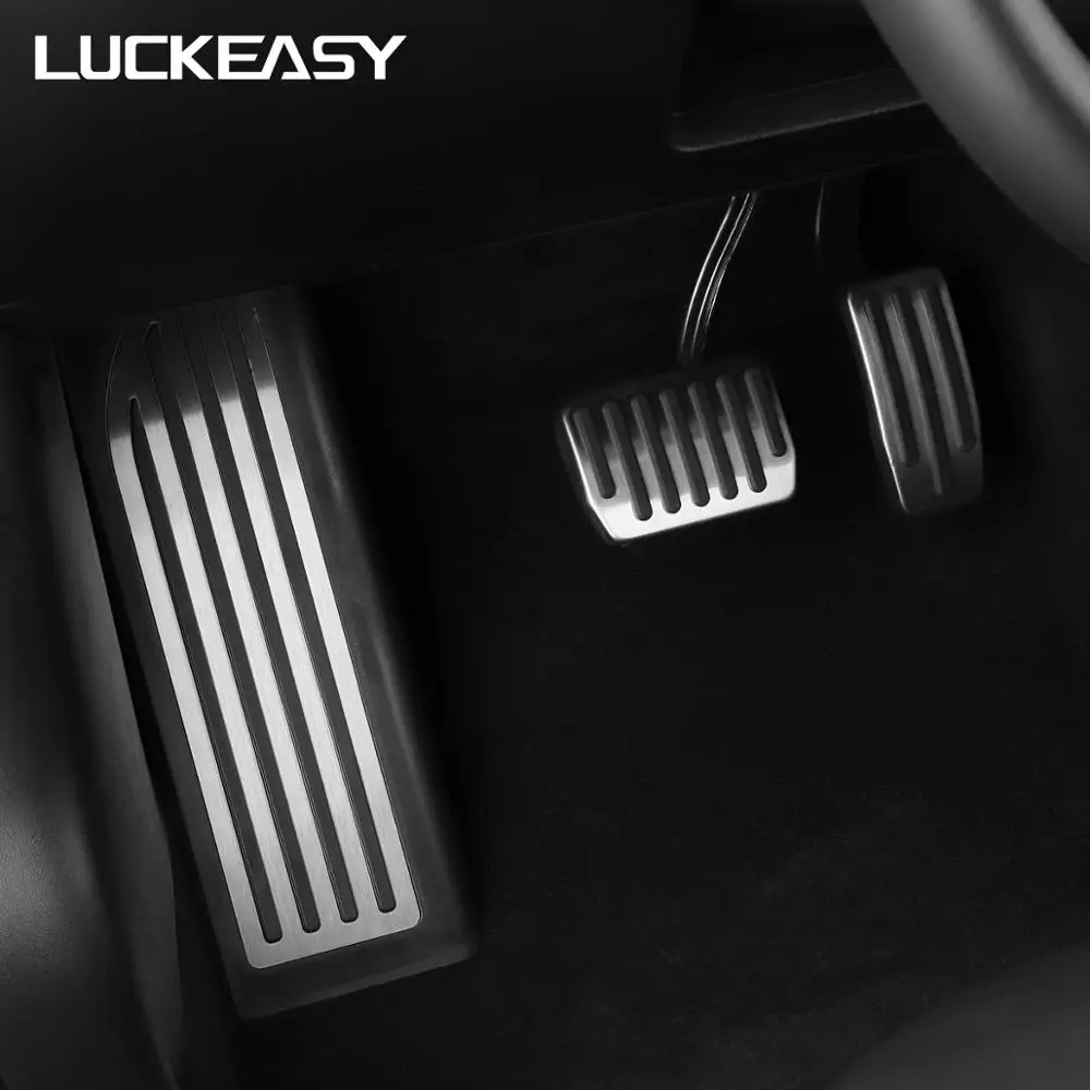 LUCKEASY ножная педаль для автомобиля колодки Чехлы для Tesla модель 3 Нескользящая производительность ножные педали авто алюминиевые педали Чехлы