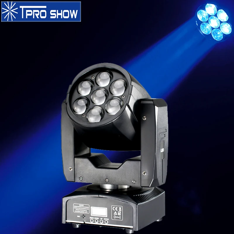 

Pocket Moving Head LED 7x15W Zoom Wash Effect Lyre Beam Mini Movinghead Dmx512 Music Auto Control for Night Club Lights Party DJ