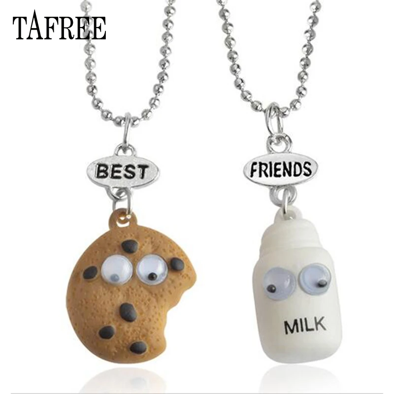 Ожерелье TAFREE BEST BUDS FRIENDS с кулоном в виде печенья и бутылки молоком цепочкой из