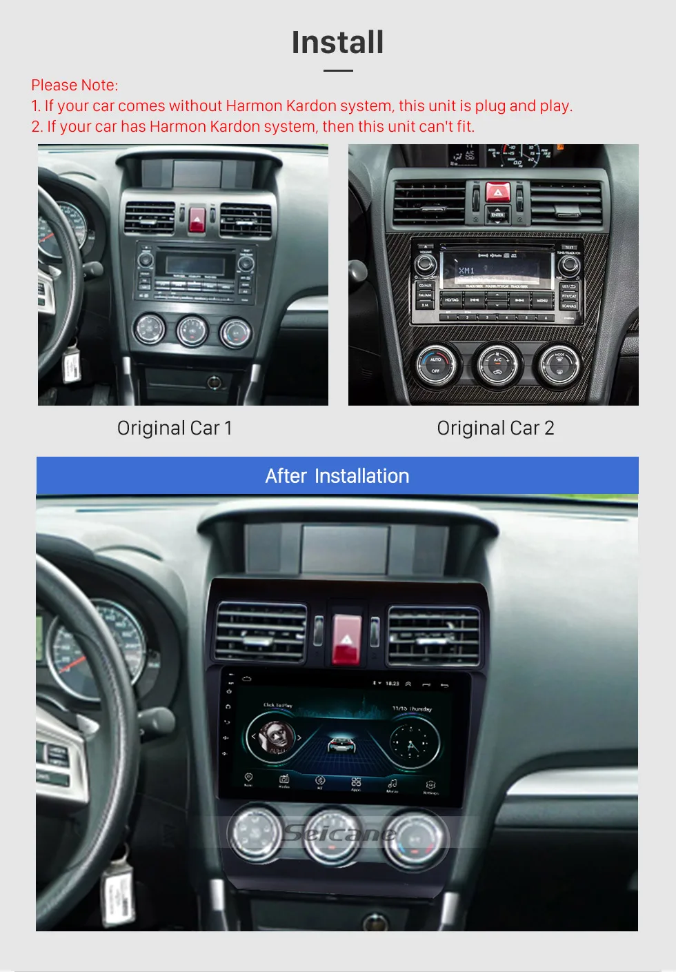 Seicane 9 дюймов Android 8,1 Автомобильный gps Bluetooth радио для Subaru XR Forester Impreza 2013 навигационное устройство плеер Поддержка TPMS