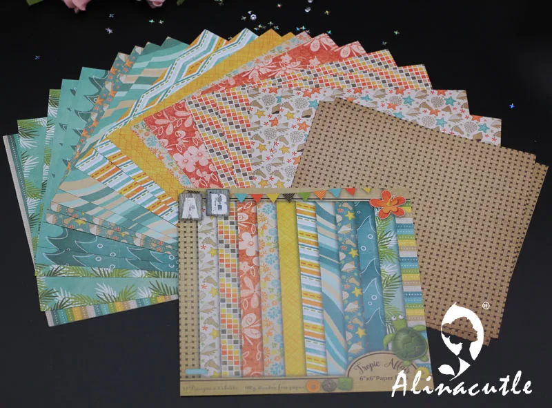 AlinaCraft 24 листа 6 &quotX6&quot tropic allair Скрапбукинг дизайн узорная бумажная упаковка и