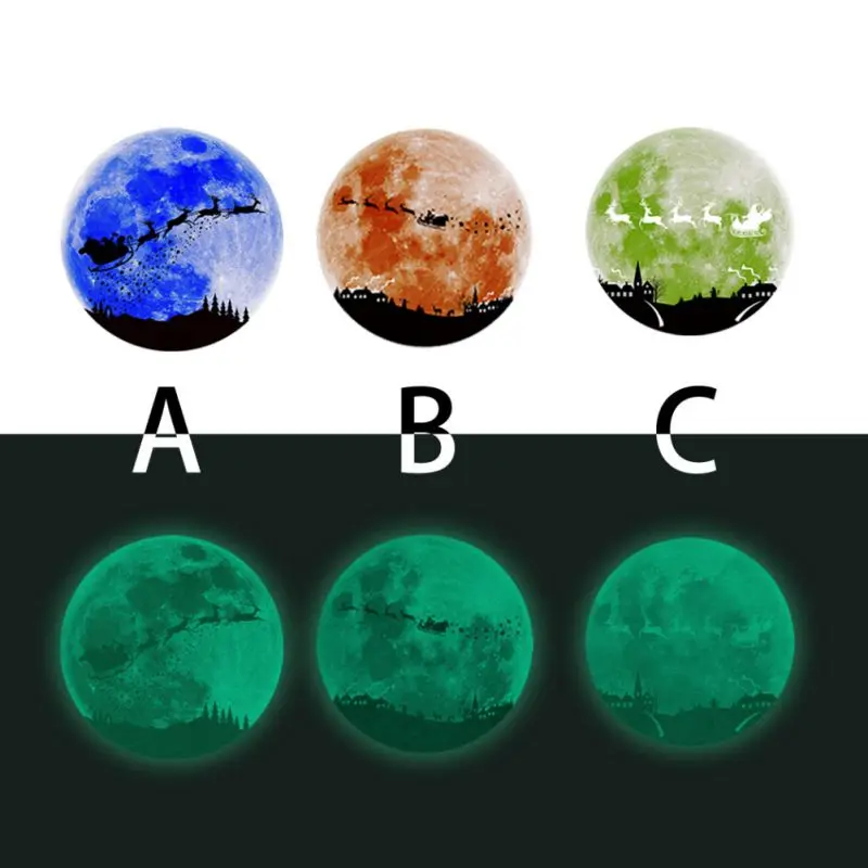 Лунный лес Рождественская серия светящиеся наклейки съемные самоклеящиеся для