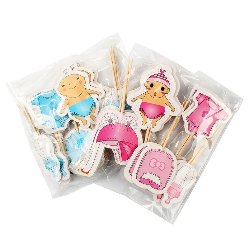 20 шт детский душ кекс Toppers Babyshower мальчик девочка фото стенд реквизит-аксессуары пол раскрывает вечерние фотобумажные наборы
