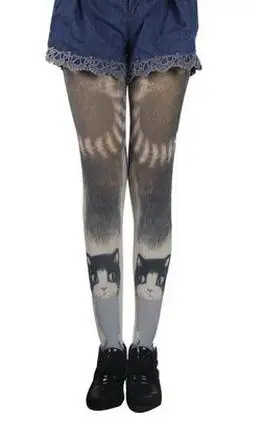 grey cat Японский консервативный Harajuku Лолита Cawaii кролик бархатные колготки чулки колготки женские тату Колготки Mori girl Одежда 3 шт - Цвет: grey cat