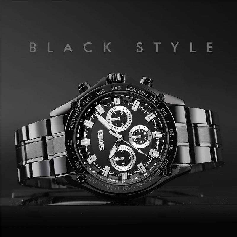 Роскошные мужские кварцевые наручные часы модные деловые топового бренда SKMEI