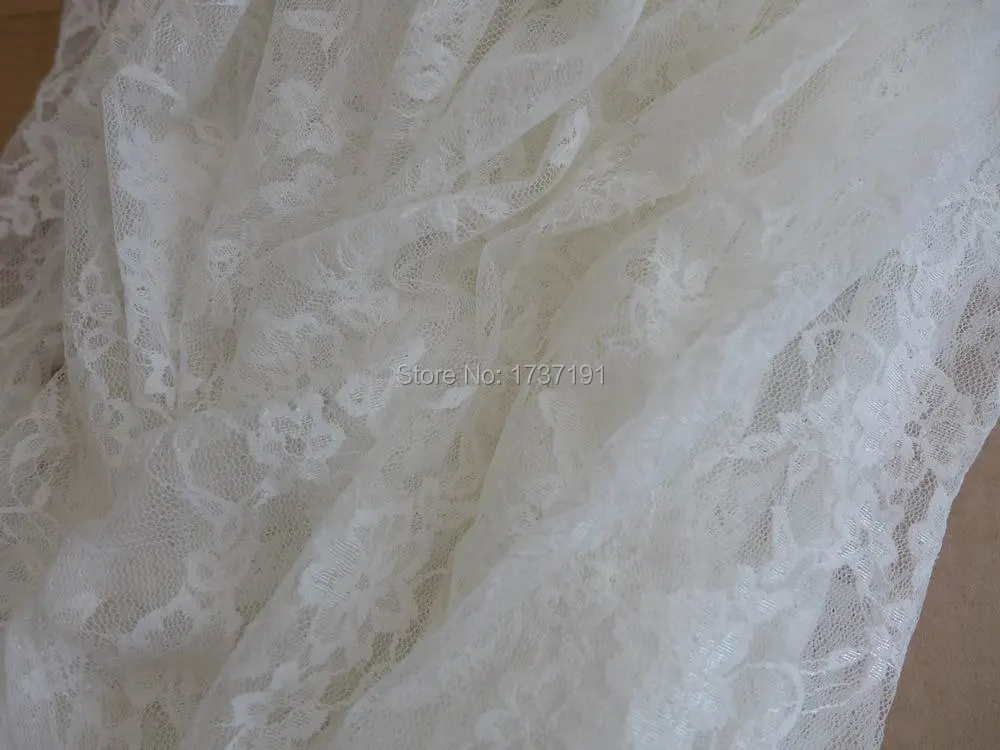 White fabric beautiful allover stretch lace sheer floral elastic by the yard | Дом и сад