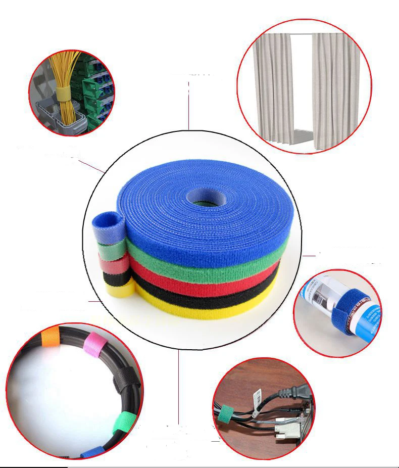 1 шт. волшебная лента для кабельной стяжки голубая ширина 20 мм короткий крючок