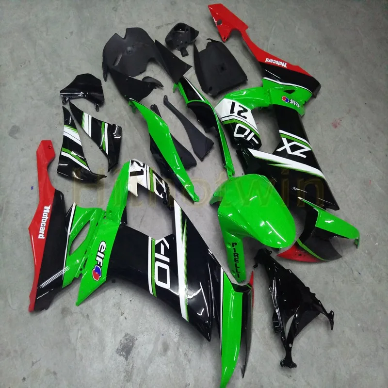 Пользовательские Обтекатели мотоцикла для KAWASAKI ZX10R 2008 2009 2010 ZX-10R 08-10 обвес+ Бесплатные Винты+ зеленый красный M2 - Цвет: A