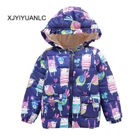 winter boys girls outerwear hooded children clothing baby girl fashion printed cotton coat kids warm jacket clothes 1 5 years