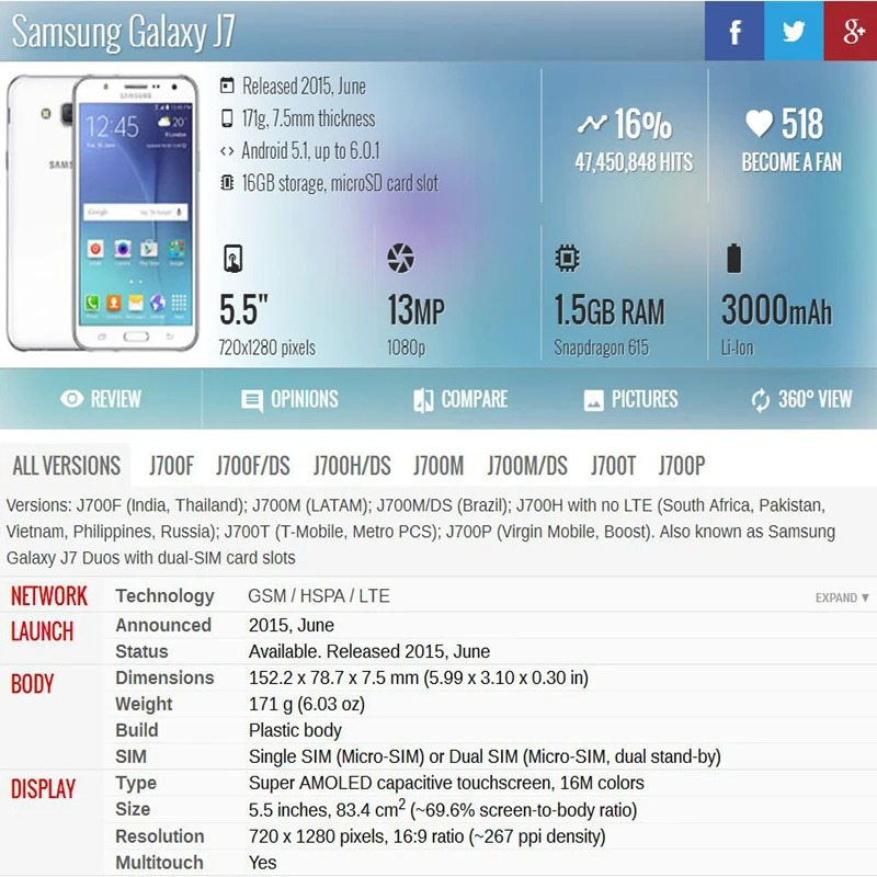 Оригинальный ЖК дисплей для Samsung Galaxy J7 2015 J700 дигитайзер сенсорного экрана в сборе