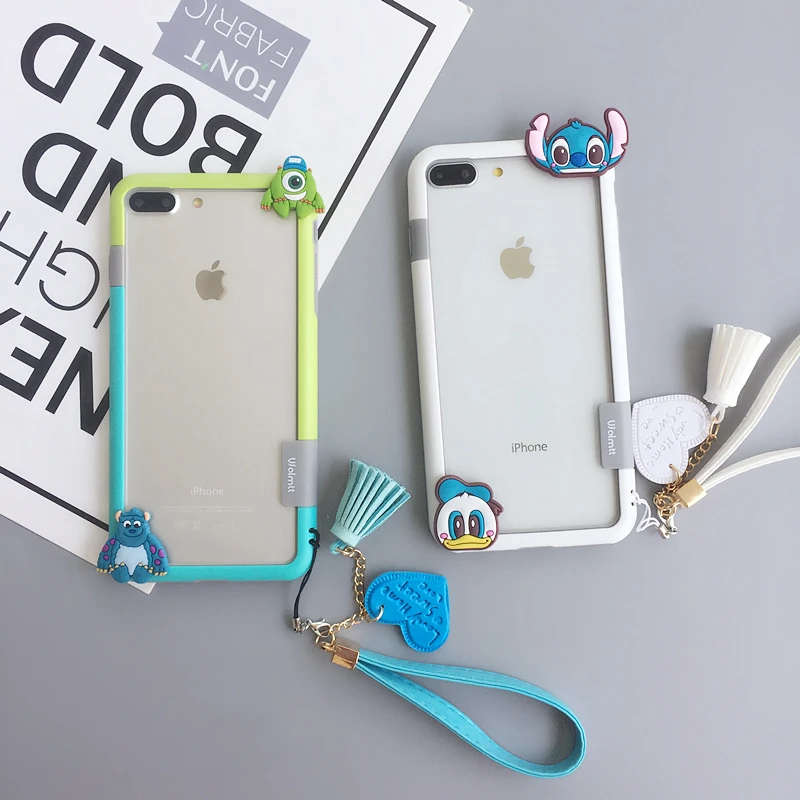 Для iphone 8 plus мультяшный бампер милая стежка-Маргаритка мягкая Противоударная