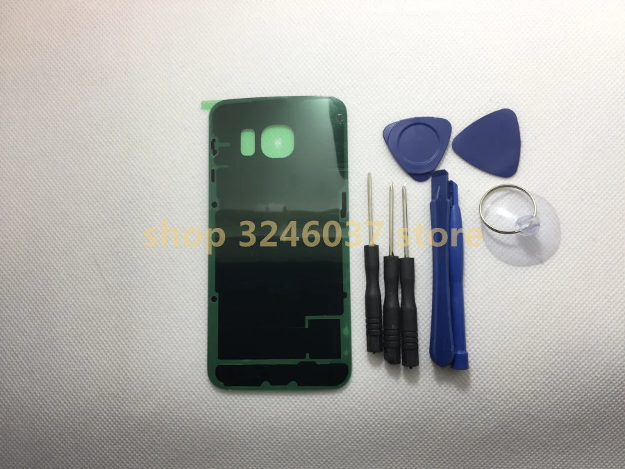 Back Glass Cover for Samsung Galaxy S6 Edge G925 G925F Rear Battery Housing with Logo + sticker | Мобильные телефоны и