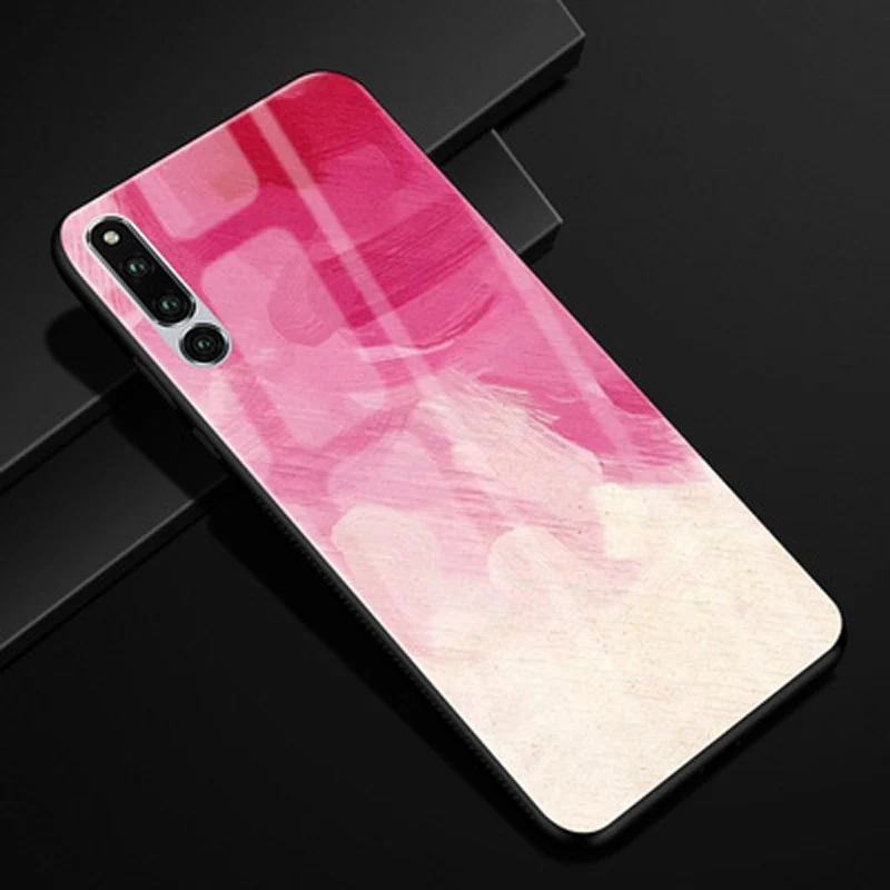 Для Huawei Honor Magic 2 Чехол градиентное закаленное стекло + чехол с мягкими краями для