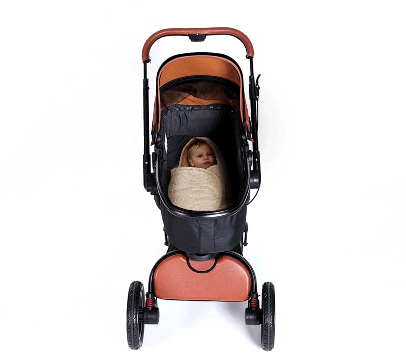 3 в 1 детская коляска кожа Детские коляски набор с высоким обзором Системы для