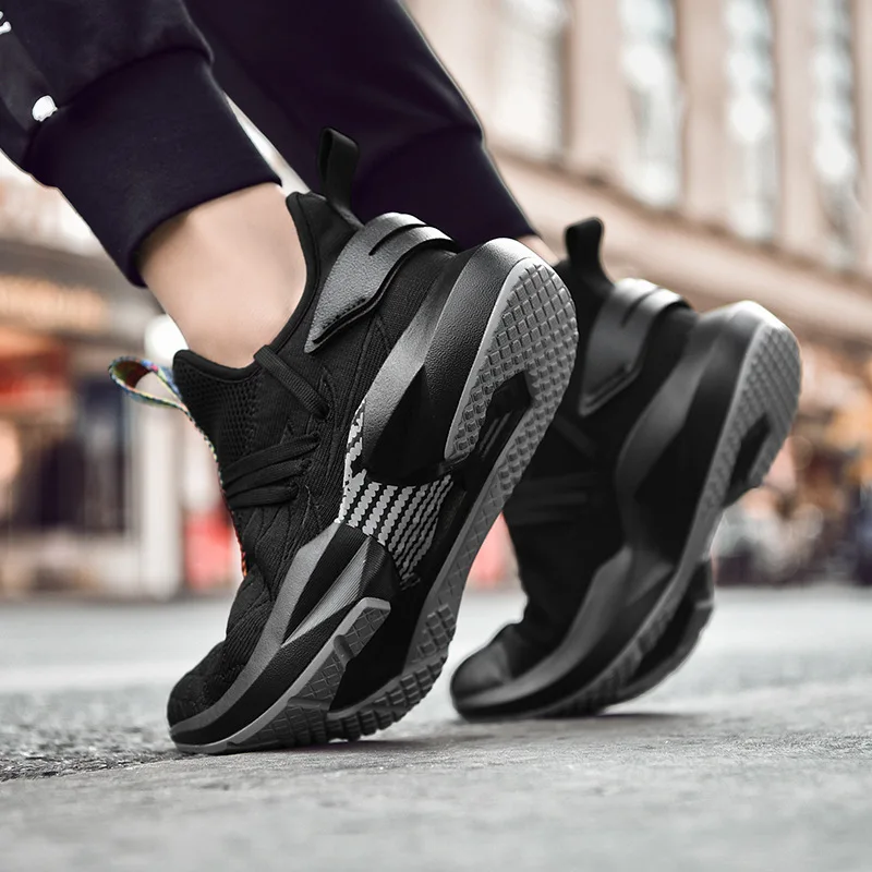 Мужские кроссовки с высоким берцем на платформе вышивкой в стиле хип-хоп уличная