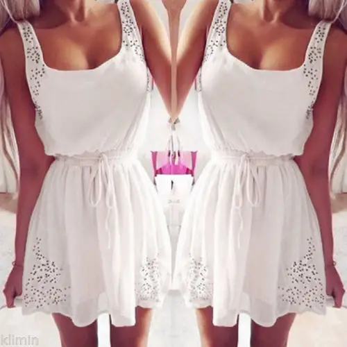 Для женщин летние женские новый модный стиль Повседневное без рукавов мини