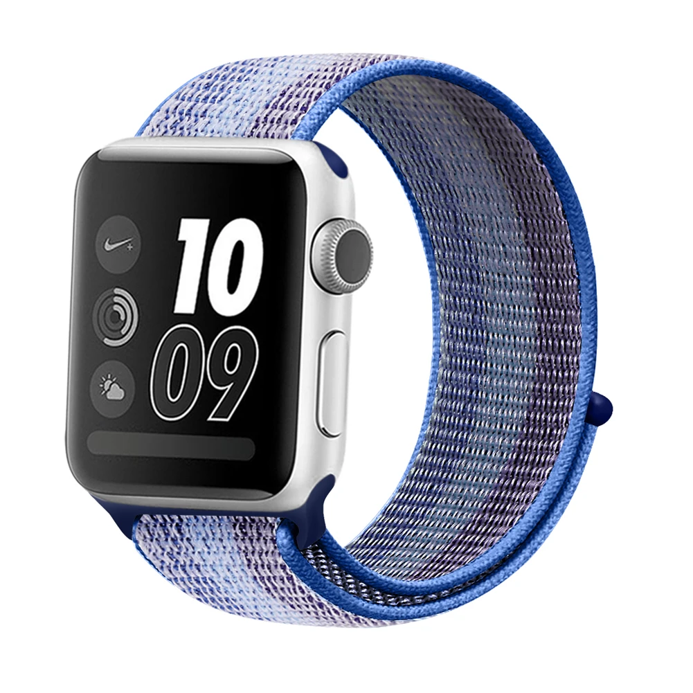 Спортивный тканый нейлоновый ремешок для apple watch 38 мм 42 мм 40 мм 44 мм наручный браслет регулируемый нейлон для iwatch ремешок серии 1/2/3/4
