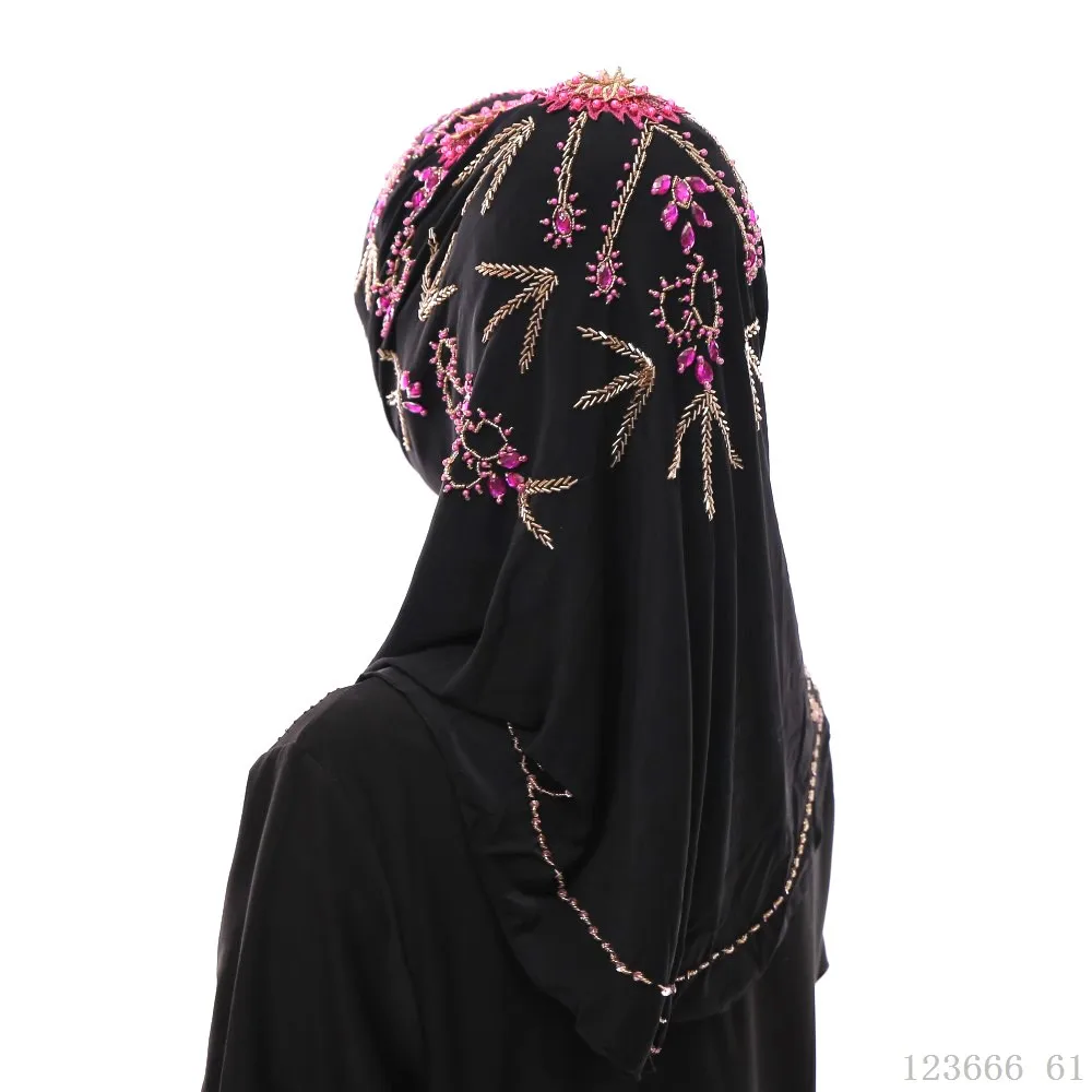 Новинка abaya Дубай головной убор хиджаб мусульманские шапочки под хиджаб из бисера тюрбан малазийские турецкие шарфы мгновенные хиджабы исламские продукты шапки