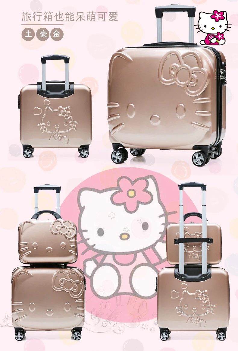 Детские комплекты чемоданов hello kitty розовый багаж на колесиках для девочек и мальчиков подарок для детей школьная сумка на колесиках с героями мультфильмов